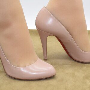 VGC Christian Louboutin Decollete 868 Heels Pumps 36.5 M Nude Flesh Beige